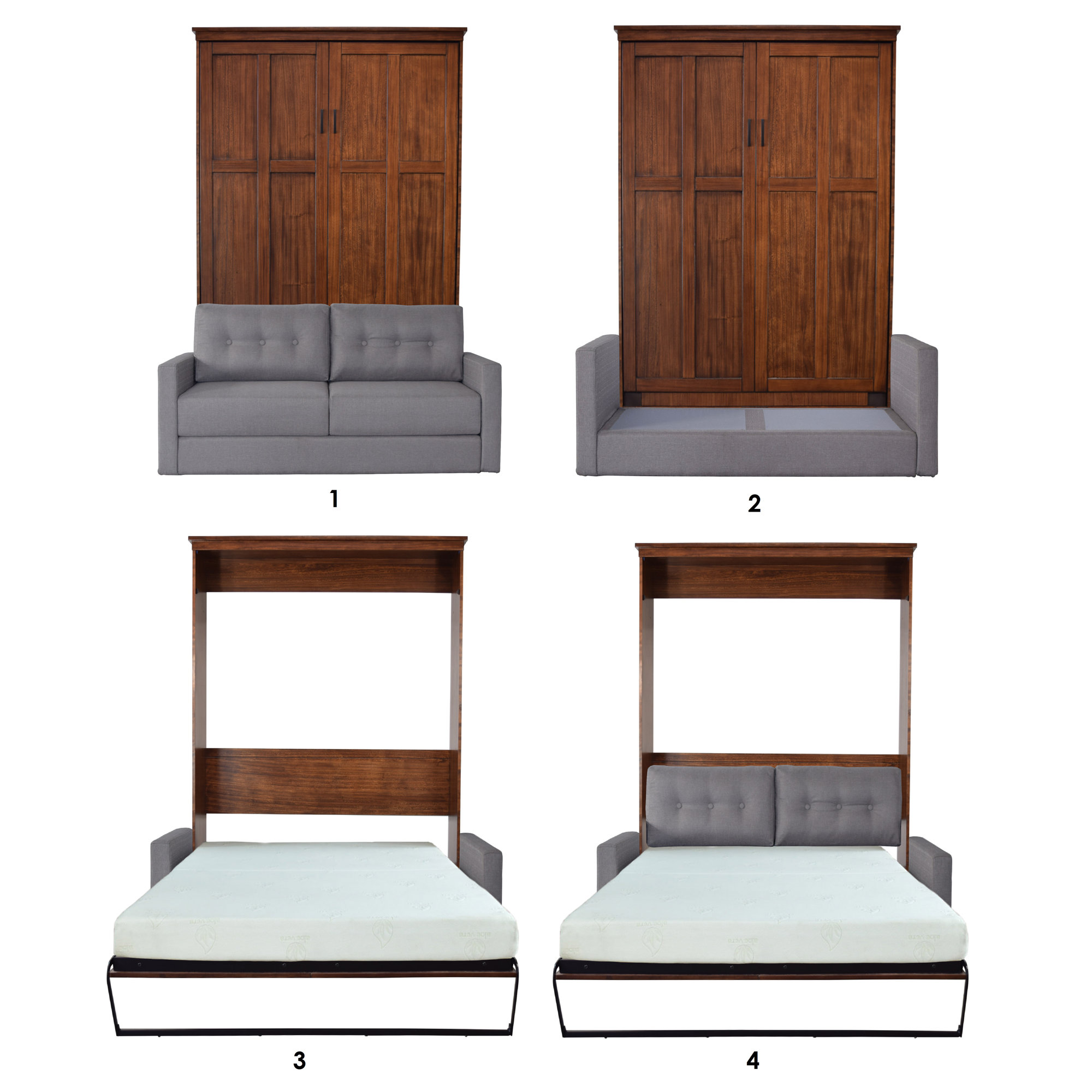 Red Barrel Studio Queen Murphy Bed with Sofa Wayfair.ca